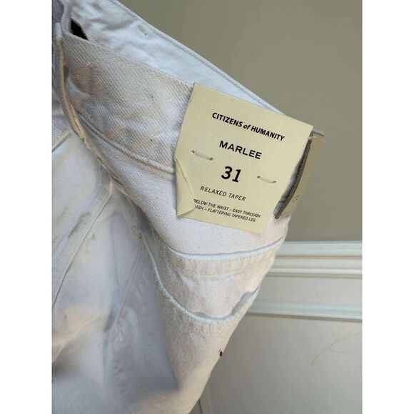 New Citizens of Humanity Marlee Jeans White Straight Leg Size 31 - Picture 6 of 10